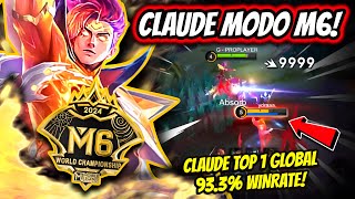 ¡ES IMPOSIBLE NO CARREAR CON LA SKIN PRIME DE CLAUDE CLAUDE TOP 1 GLOBAL 933 WINRATE  MLBB [upl. by Anirrehs]