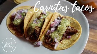 Carnitas Tacos and Homemade Tomatillo Salsa – TACO TUESDAY [upl. by Ahseyk351]