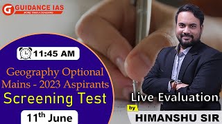 Geography Optional Test Series  LIVE Evaluation  by Himanshu Sir [upl. by Fulks397]