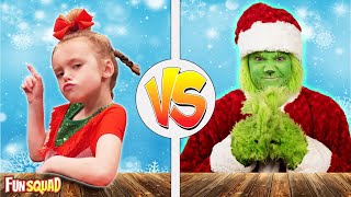 Girl vs Grinch Who Will Win To Save Christmas Fun Squad [upl. by Yenhoj]