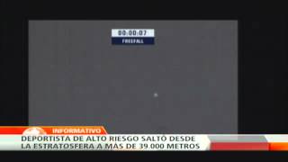 Paracaidista Felix Baumgartner rompe barrera del sonido en exitosa caída libre [upl. by Anibor338]