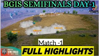 BGIS MATCH1 Semifinals Day1 Full Highlights BattlegroundsMobileIN [upl. by Lilli]