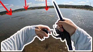 Fishing for Striped Bass and White Bass  Eufaula Lake Dam  Alabama Rig and Top Water [upl. by Inaliel]