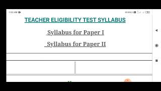 TRB TNTET syllabus download link  TNTET paper1amp paper 2 [upl. by Iadahs]