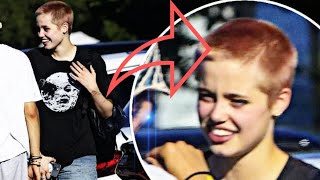 Brad Pitt and Angelina Jolies daughter Shiloh shows off pink buzz cut as she catches up with friend [upl. by Chesnut]