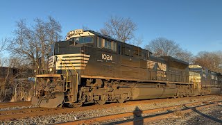 NS 1024 SD70ACE leads NS 23G through south Plainfield with nice crew 2242024 [upl. by Nwadahs]