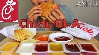 ASMR ChickfilA Chicken Sandwich Eating Sounds [upl. by Naasah]