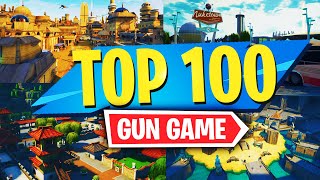 TOP 100 Best GUN GAME Maps In Fortnite  Fortnite Gun Game Map CODES VERY FUN [upl. by Dumanian]