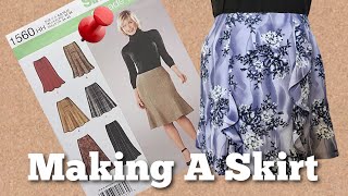 My first Sewing Vlog Making a skirt and adding vertical flounces [upl. by Aiki]