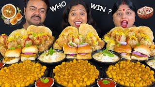 Eating Street Food Challenge Spicy PanipuriDahi VadaPav BhajjiPuri Big BitesPunishmentFood Show [upl. by Nanyk]