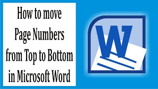 How to move Page Numbers from Top to Bottom in Microsoft Word 88 [upl. by Slater320]