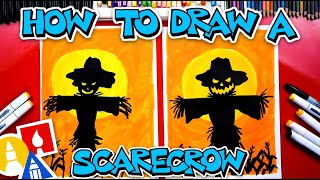 How To Draw A Scarecrow Silhouette  HAPPY HALLOWEEN [upl. by Eniledam366]