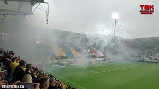 Oprawa kibiców Arki Gdynia w trakcie meczu z Kotwicą Kołobrzeg 15092024 [upl. by Ayoras]