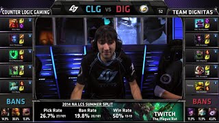 CLG vs Dignitas  S4 NA LCS Summer split 2014 Super Week 11 Day 1  CLG vs DIG W11D1 G5 Full Game HD [upl. by Winfred]