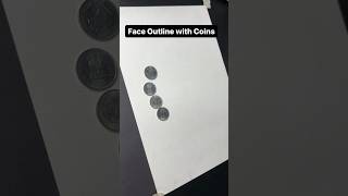 Satisfying Face Outline with Coins drawing shortsfeed art portrait shorts trending viral [upl. by Erfert]