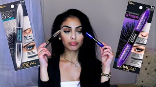 Loreal Voluminous X Fiber Mascara VS Loreal Voluminous Superstar Mascara  Review  Dana Dey [upl. by Itin]