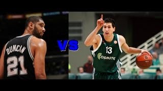 Τάπα του Διαμαντίδη στον Ντάνκαν • Diamantidis blocks Tim Duncan [upl. by Sedgewinn]