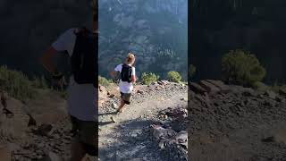 Courtney Dauwalter running into Ouray at Mile 53 of the Hardrock 100 [upl. by Cilla]