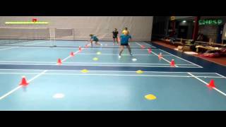 Badminton oefening  exercise Splitstep  Wendbaarheid III [upl. by Methuselah]