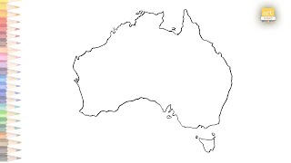 Map of Australia outline sketch easy  How to draw Australia Map simply step by step  Outline art [upl. by Netnilc62]