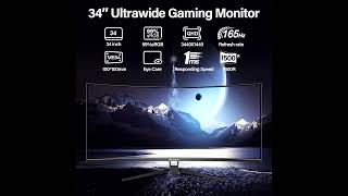 ZZA 34quot QHD Curved Gaming Monitor Review 165Hz 1ms Response Time amp 4K Clarity [upl. by Anitneuq]