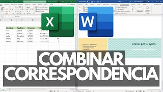 Cómo COMBINAR CORRESPONDENCIA  Combinar Excel y Word  😄😄😄 [upl. by Mitinger]