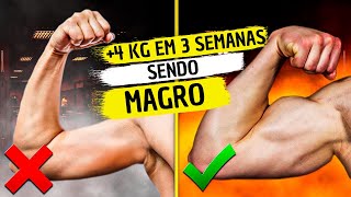 Como Ganhar 4kg de Massa Muscular em 3 Semanas Sendo Magro [upl. by Ahsilak]