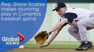 Steve Scalise makes highlight play in congressional baseball game [upl. by Jeu]