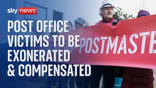 Post Office scandal victims to be exonerated and compensated [upl. by Teraj]