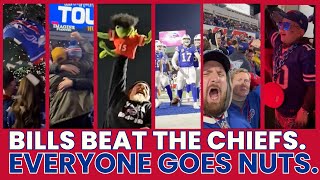 The Bills Beat the Chiefs Everyone Goes Nuts Epic Fan Reactions to an Epic Victory [upl. by Anneyehc]