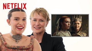 Millie Bobby Brown and Robin Wright on Taking Strong Female Roles  Damsel  Netflix [upl. by Anilok]