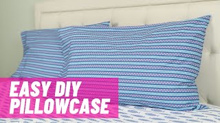 Easy Basic Pillowcase with French Seams  Beginner Sewing Project [upl. by Nilerual]