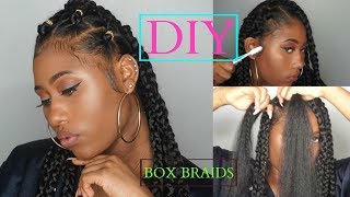 DIY Jumbo Box Braids Like a Pro How to Style [upl. by Mcneely]