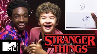 Stranger Things 3 Stars Gaten Matarazzo amp Caleb McLaughlin Play Stranger Pictionary  MTV Movies [upl. by Tirzah]