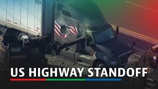 SWAT team in Texas tears open truck to arrest driver during highway standoff [upl. by Hogan]