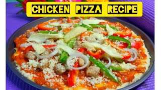 চিকেন পিজ্জা রেসিপিChicken pizza recipewith ovenperfect homemade pizza recipe Tanhasfood [upl. by Glimp480]