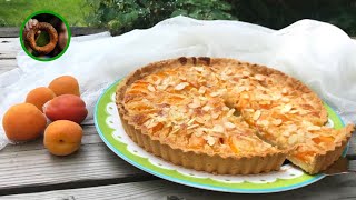 Französische APRIKOSENMANDEL TARTE  Aprikosenkuchen mit Marzipan [upl. by Paviour]