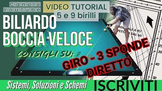 BILIARDO  v33  GIRO DIRETTO spolverata su traiettorie di riferimento [upl. by Vally208]