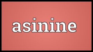 Asinine Meaning [upl. by Dlawso127]