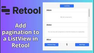 Add pagination to a ListView in Retool [upl. by Kristy]