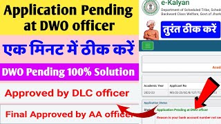 eKalyan Scholarship Application Status Application Pending at DWO officer Problem Solution 100 [upl. by Lledroc]