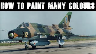 HobbyBoss 148 Su17M4 Fitter how to paint a splinter camouflage pattern [upl. by Yakcm498]