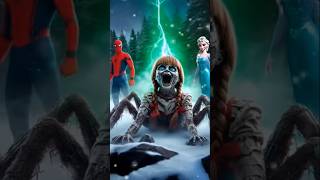 SpiderMan and Elsa Frozen vs Annabelle fight battle spiderman frozen disney marvel elsa [upl. by Atteragram]