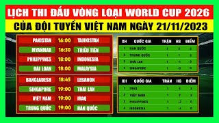 Lịch Thi Đấu Vòng Loại Thứ 2 World Cup 2026 Khu Vực Châu Á Của Đội Tuyển Việt Nam Ngày 21112023 [upl. by Ki]