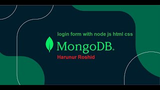 Login form with HTML Node JS CSS and MongoDB  Login Form using HTML CSS Node JS Express 6 [upl. by Bollinger]