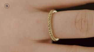 035 carat eternity ring half set in yellow gold with yellow diamonds [upl. by Mercorr]