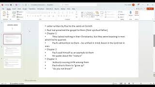 1 Corinthians 2024 Lesson 1 Recording [upl. by Latsryk]