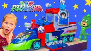 PJ Masks Seeker and New Transforming Tower Pretend Play with Romeo and Vampirina [upl. by Nosreve]