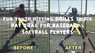 Fun Youth Hitting Drills To Fix Bat Drag For Baseball And Softball Players Causes And Cure [upl. by Sheela166]