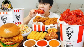 ASMR MUKBANG KFC 양념 치킨먹방 치즈 햄버거 치즈스틱 후라이드치킨 amp 레시피 CRISPY FRIED CHICKEN CHEESE BURGER EATING SOUND [upl. by Anemolihp]